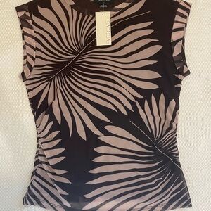 Sanctuary Women's Brown and Taupe Leaf Print top